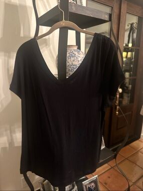 CAbi Black V-Neck Short Sleeve Tee